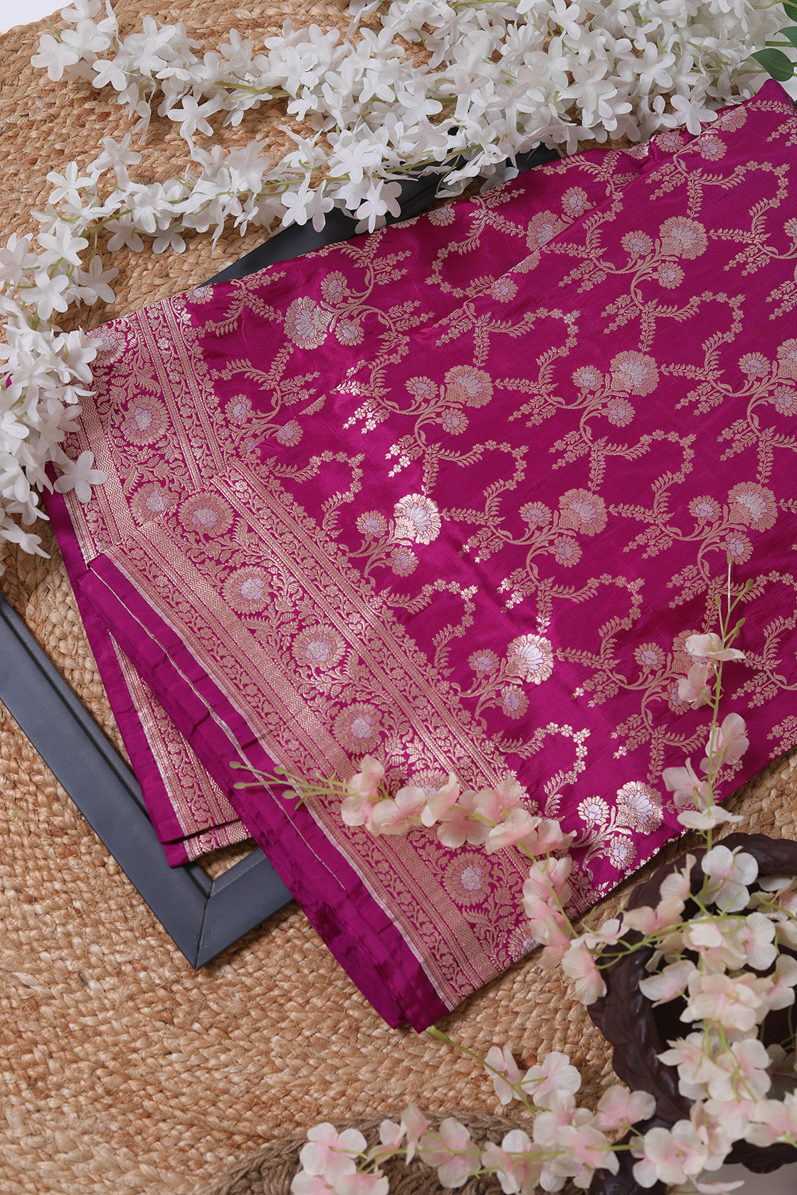 Sona Rupa Banarasi Kataan Saree -Timeless Pink Elegance