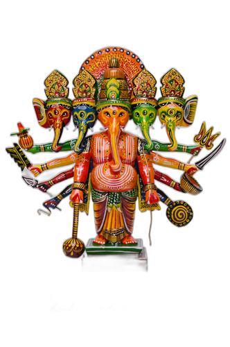 Panchamukhi Ganesh Ji – Wooden Musician Set