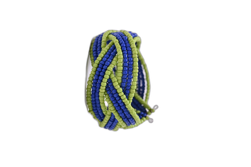 Cufflink Blue-Green Glass Bead Bangle