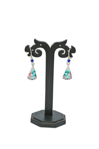 Gulabi Meenakari Hanging Earrings