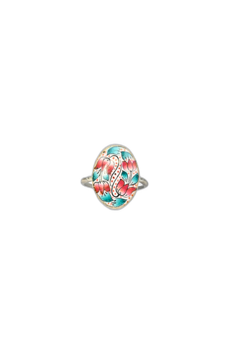 Gulabi Meenakari Finger Ring