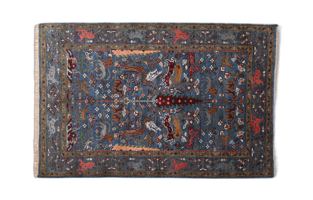 Rustic Multicolour Hand-Knotted Carpet