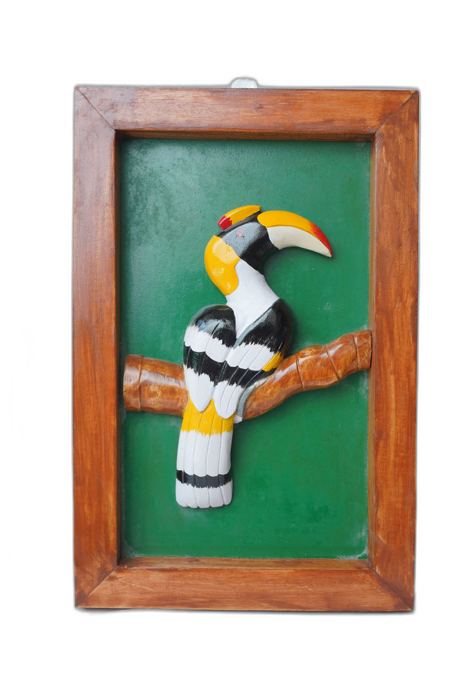 Wooden Dove Bird Wall Portrait