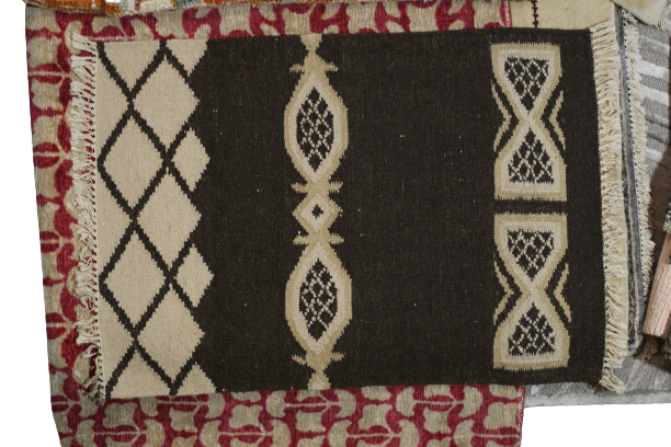 Black & Gold Hand-Knotted Wool Carpet
