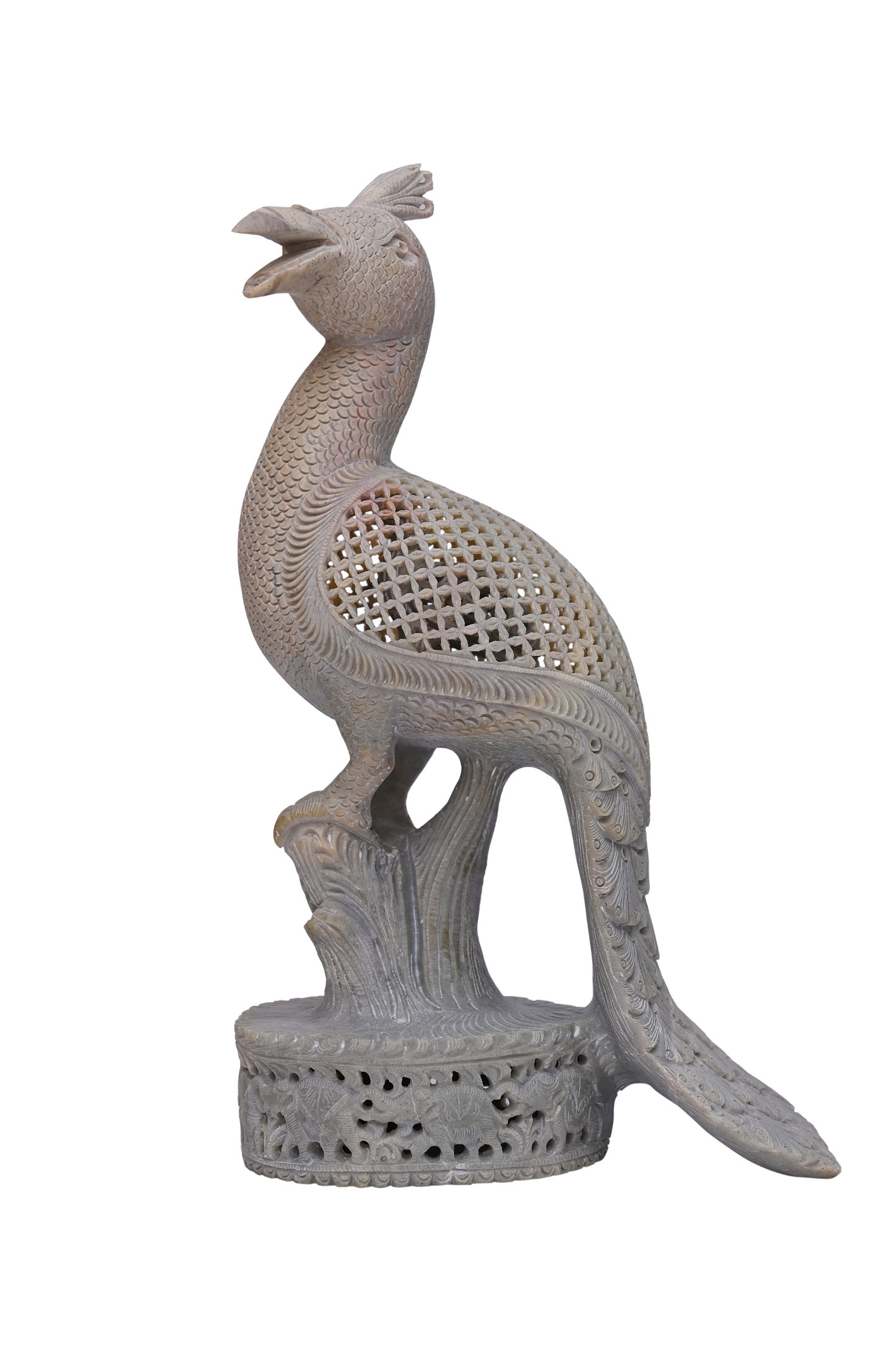 Peacock Marble Handcrafted Jaali Sculpture