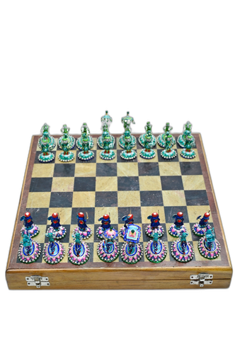 Regal Gulabi Meenakari Chess Set