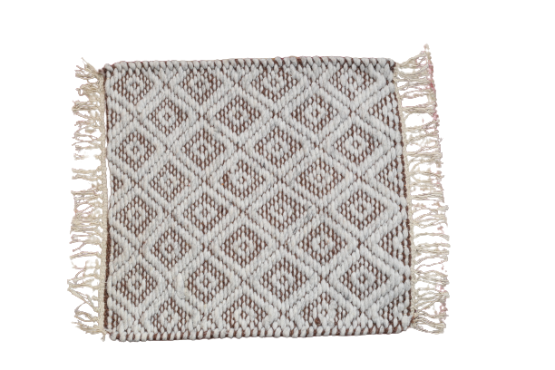Hand-Knotted Wool Carpet – White with Subtle Design