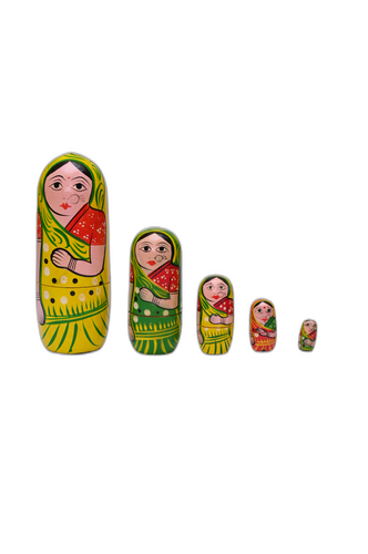 Handcrafted Wooden Nesting Doll Set (Set of 5)