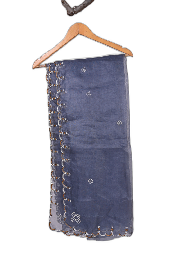 Hand Embroidered Zardozi Saree - Blue