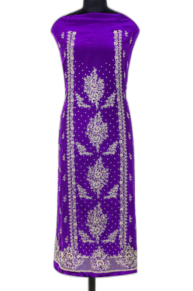 Deep Purple Unstitched Suit – Half Carp Fabric
