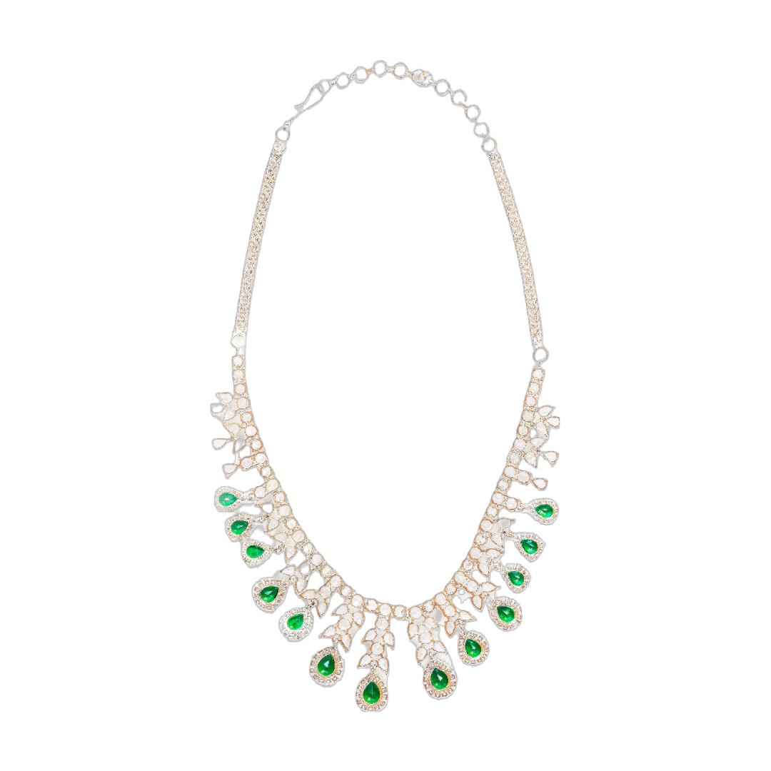 Diamond & Emerald Necklace Set