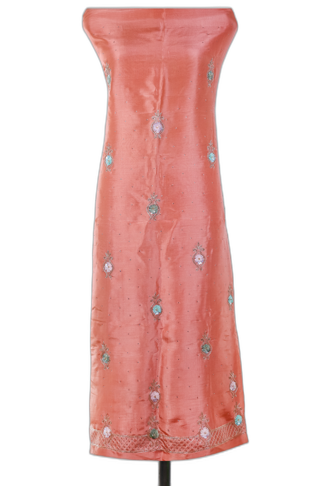 Pink Unstitched Suit – Organza Fabric