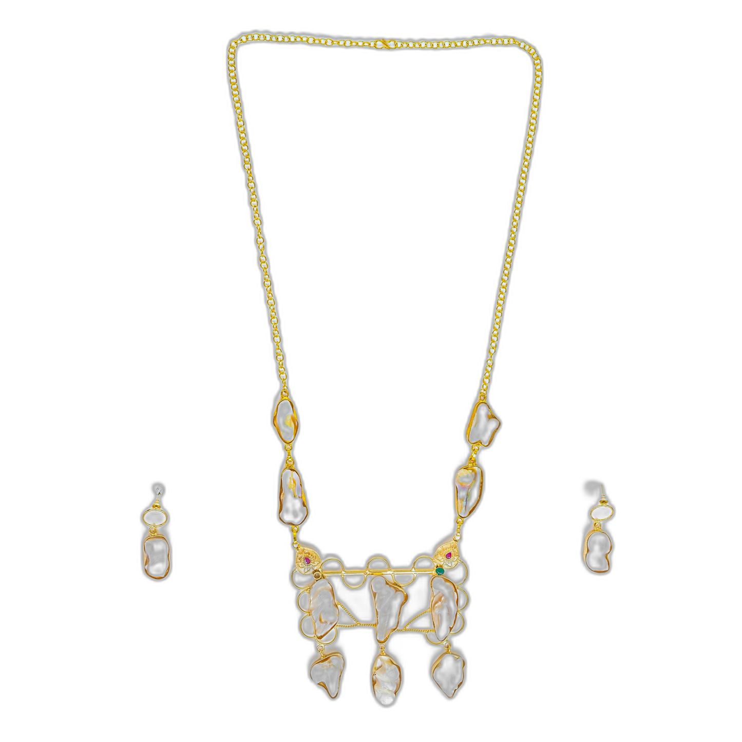 Baroque Pearl Necklace & Earrings Set