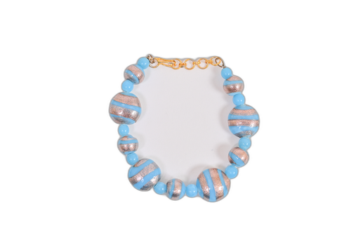 Baby Blue Glass Bead Bracelet – Handcrafted Charm from Banaras
