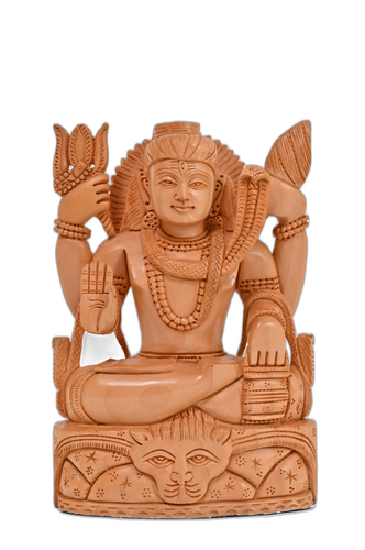 Divine Wooden Carved Shiv Ji