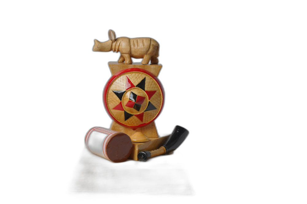 Handmade Wooden Rhino Bihu Trophy