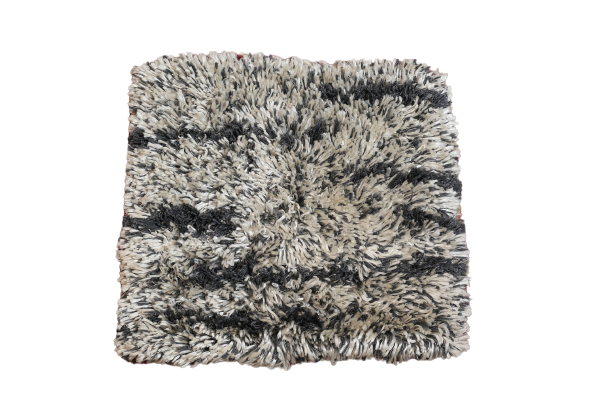 Grey & Black Silk Fur-Style Carpet