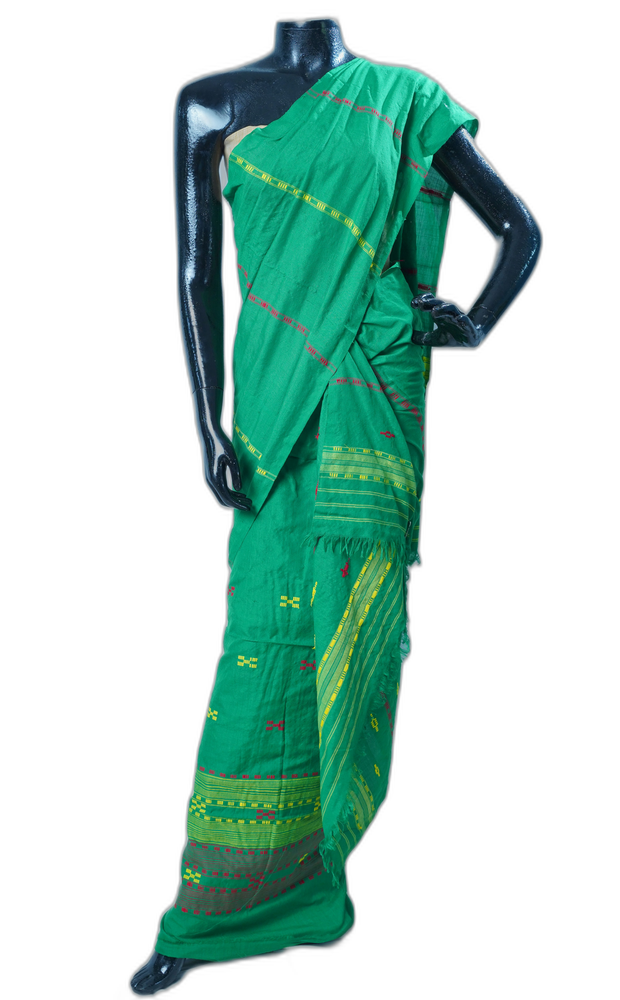 Cotton Mekhela Sador in Green