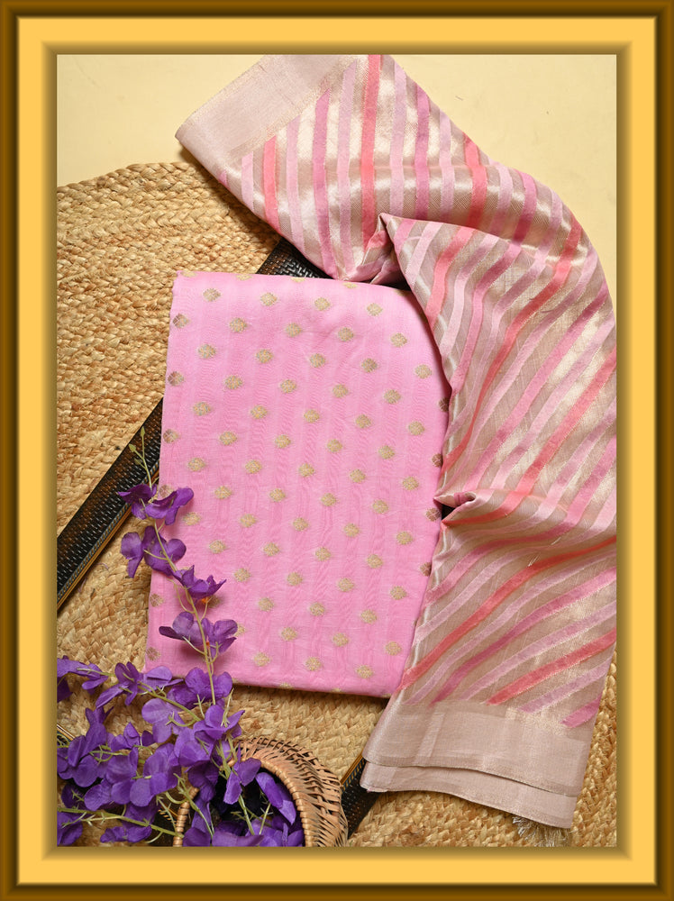 Hand Dyed Organza Suit (Unstitched) – From Varanasi