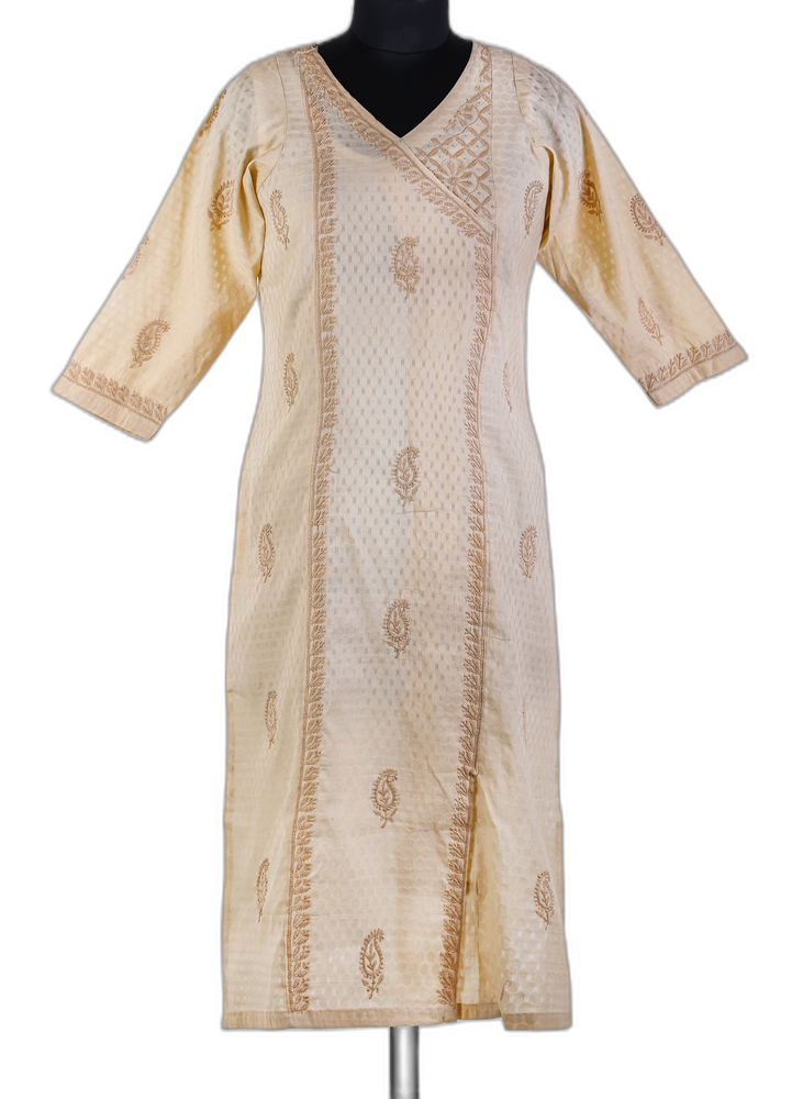 Cream Handwork Chikan Kurti