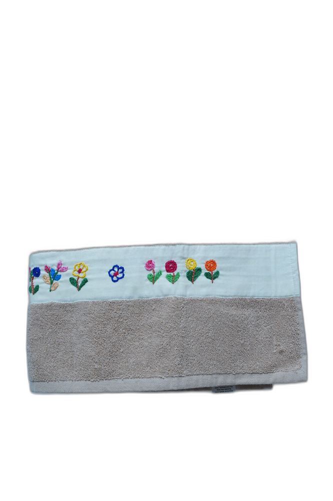 Hand Embroided Bath Towel (Beige)