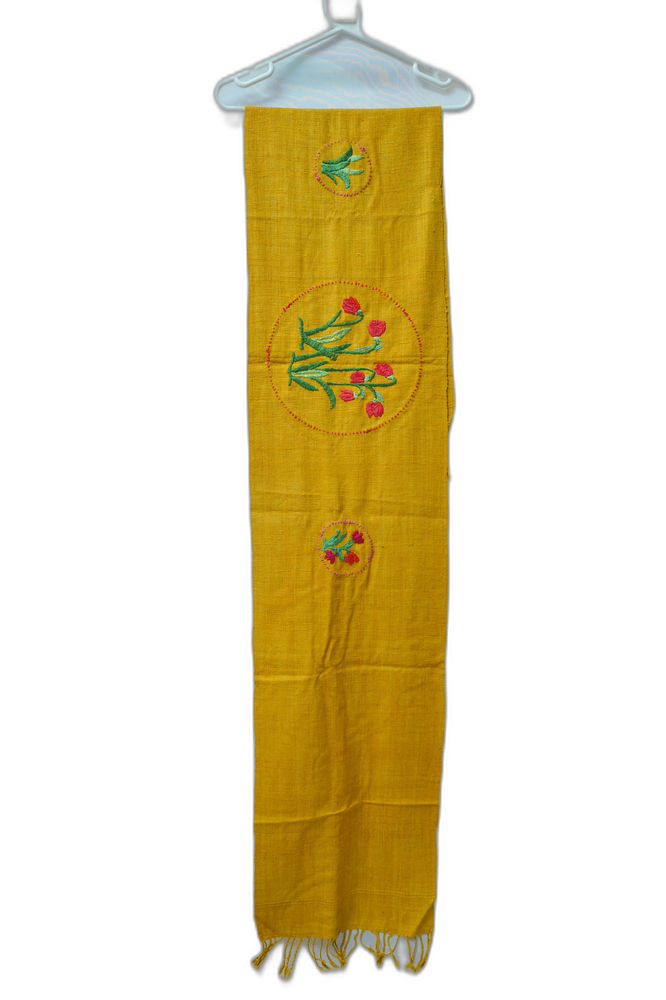 Yellow Floral Hand Embroided ERI Table Runners