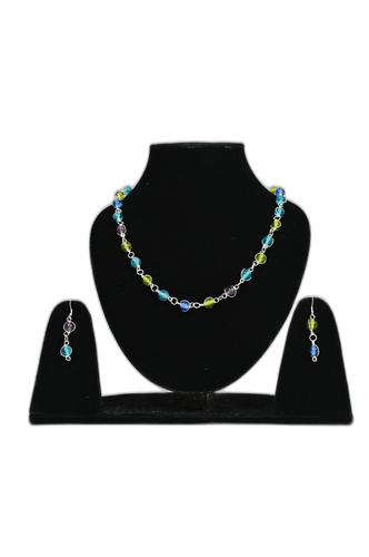 Green & Blue Loop Glass Bead Set