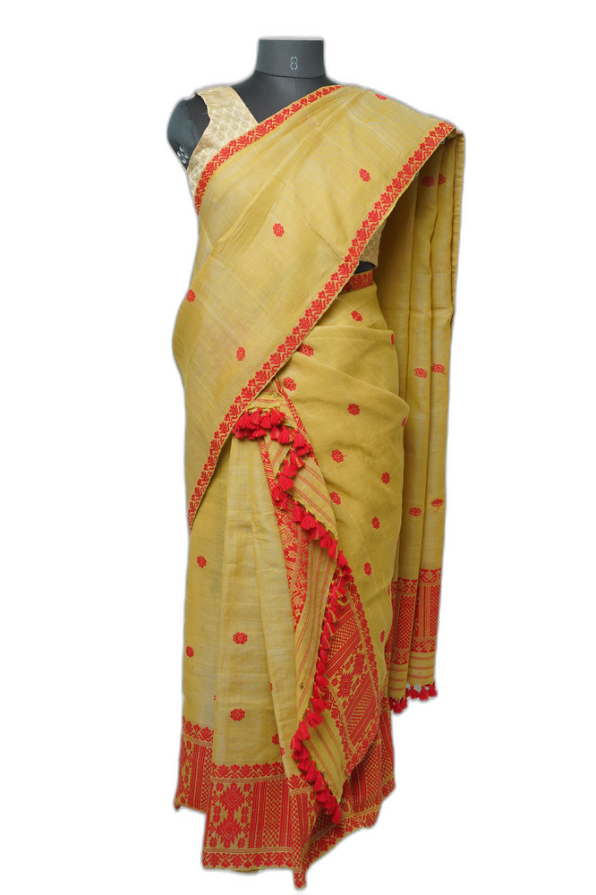 Yellow Noni Cotton Sador Mekhela