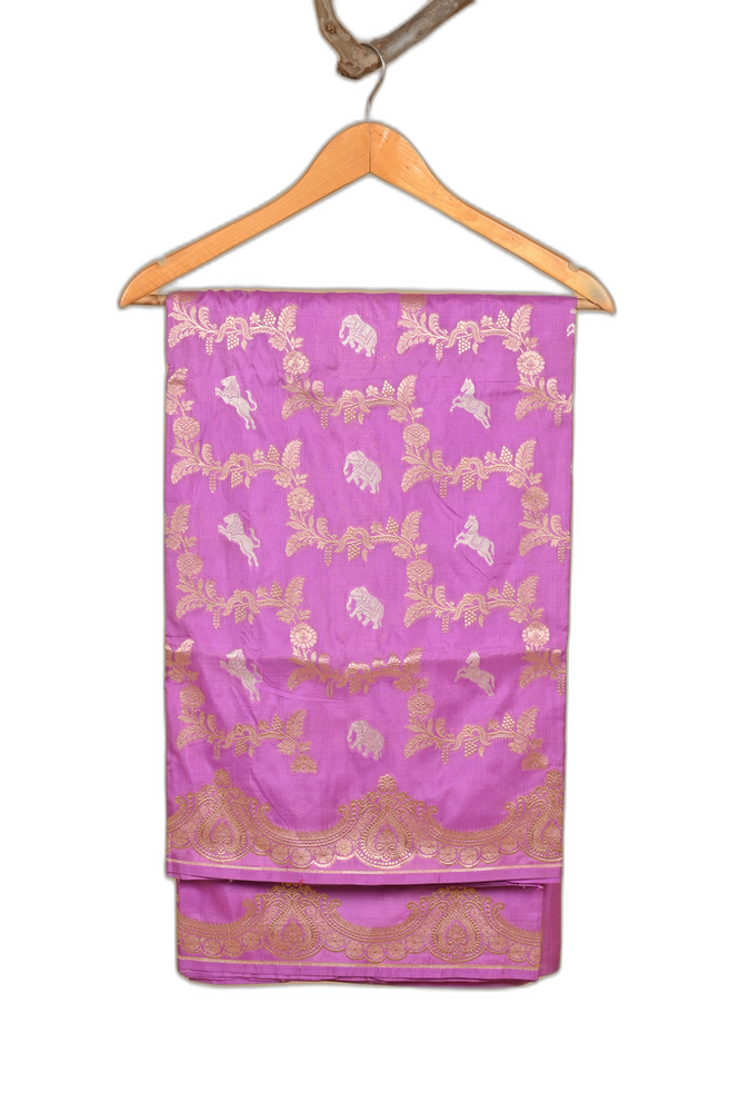 Pink-Purple Kadwa Banarasi Saree
