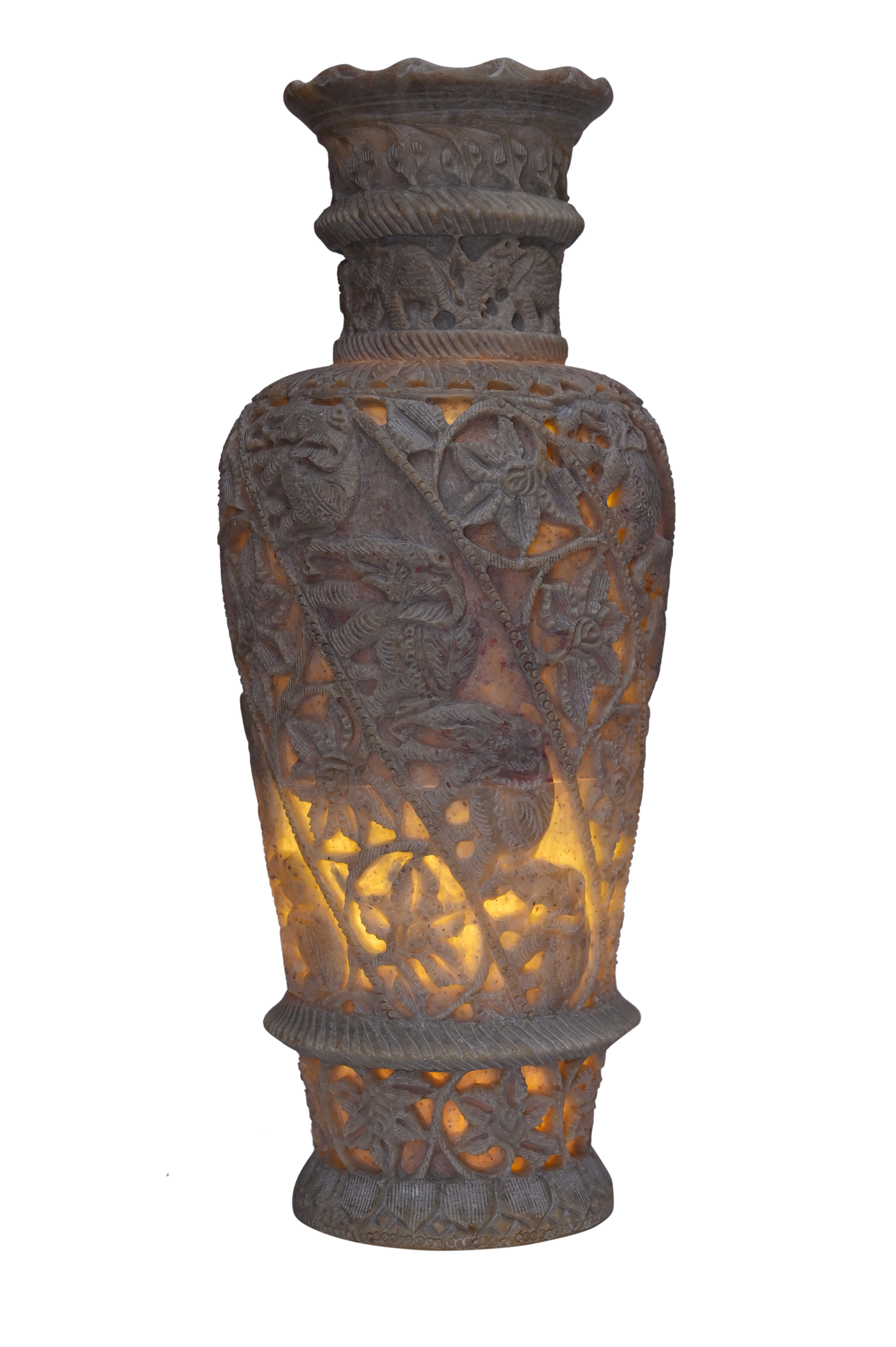 Stone Flower Pot Lamp