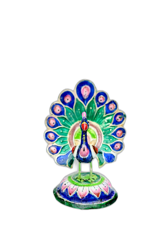 Dancing Peacock – Gulabi Meenakari Sculpture