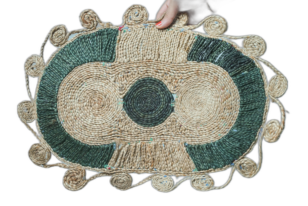 Handwoven Jute Place Mat – Brown and Green