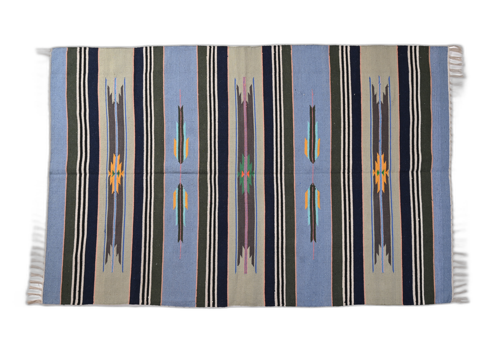 Handmade Blue and Grey Loom Dari