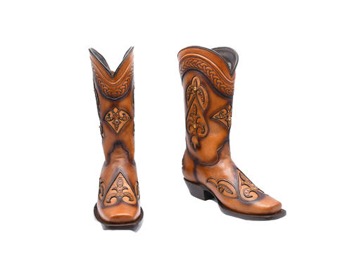 TEXAS COUNTRY WOMEN WESTERN BOOT BORA MIEL FRONTIER TOE 781