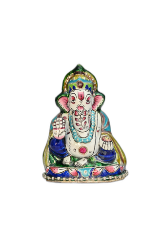 Aashirwad Ganesha Gulabi Meenakari Statue