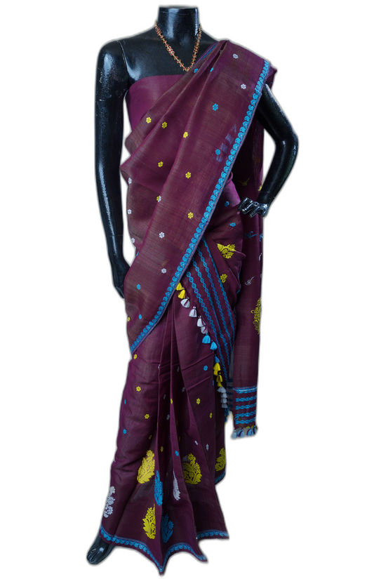 Dark Brown Mekhela Sador