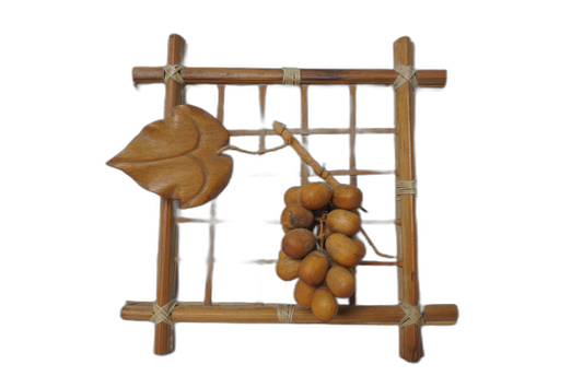 Handcrafted Bamboo and Wooden Grapes Décor