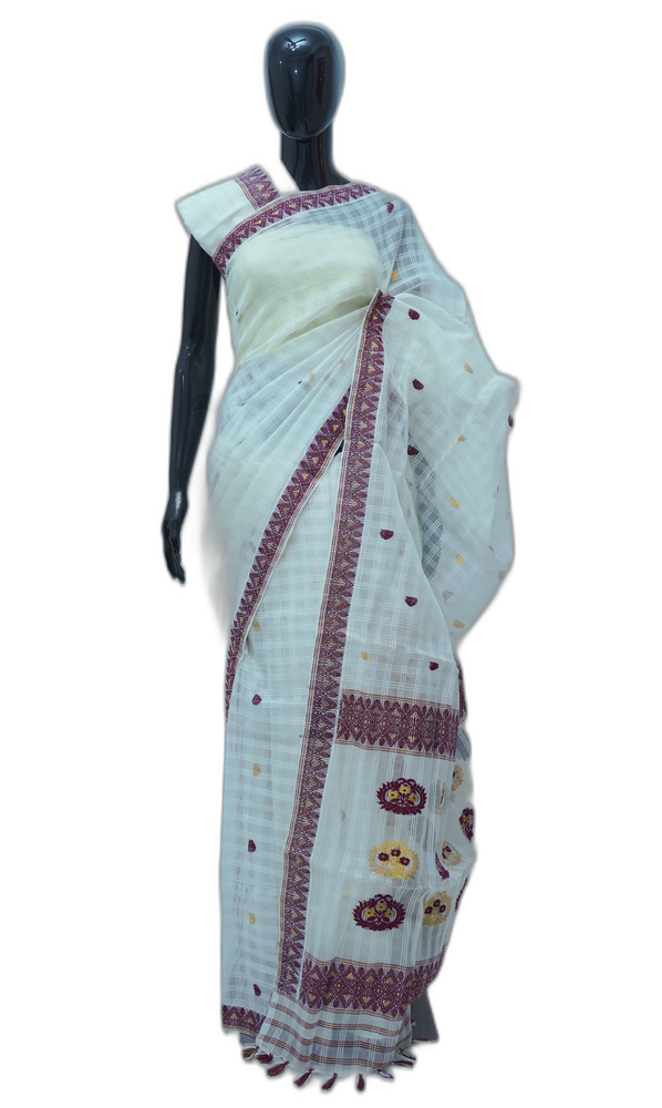 Raw Silk Gari Dia – Cream