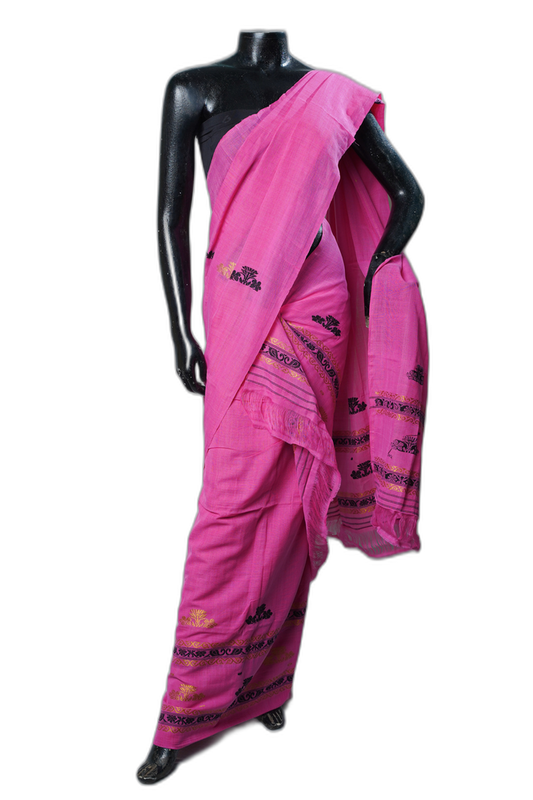Masrize Cotton Mekhela Sador – Pink