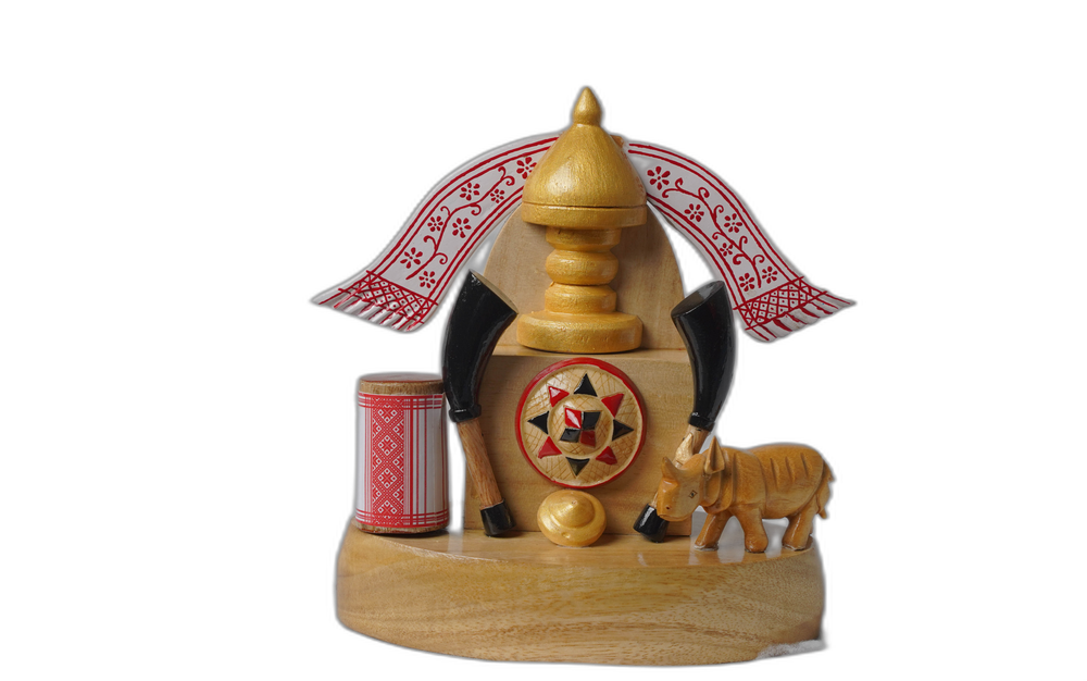 Wooden Bihu Trophy Large size- Ideal for Awards & Celebrations
