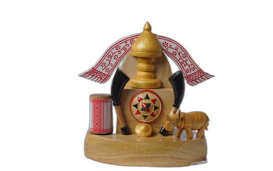 Wooden Bihu Trophy Large size- Ideal for Awards & Celebrations
