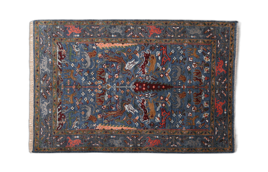 Rustic Multicolour Hand-Knotted Carpet