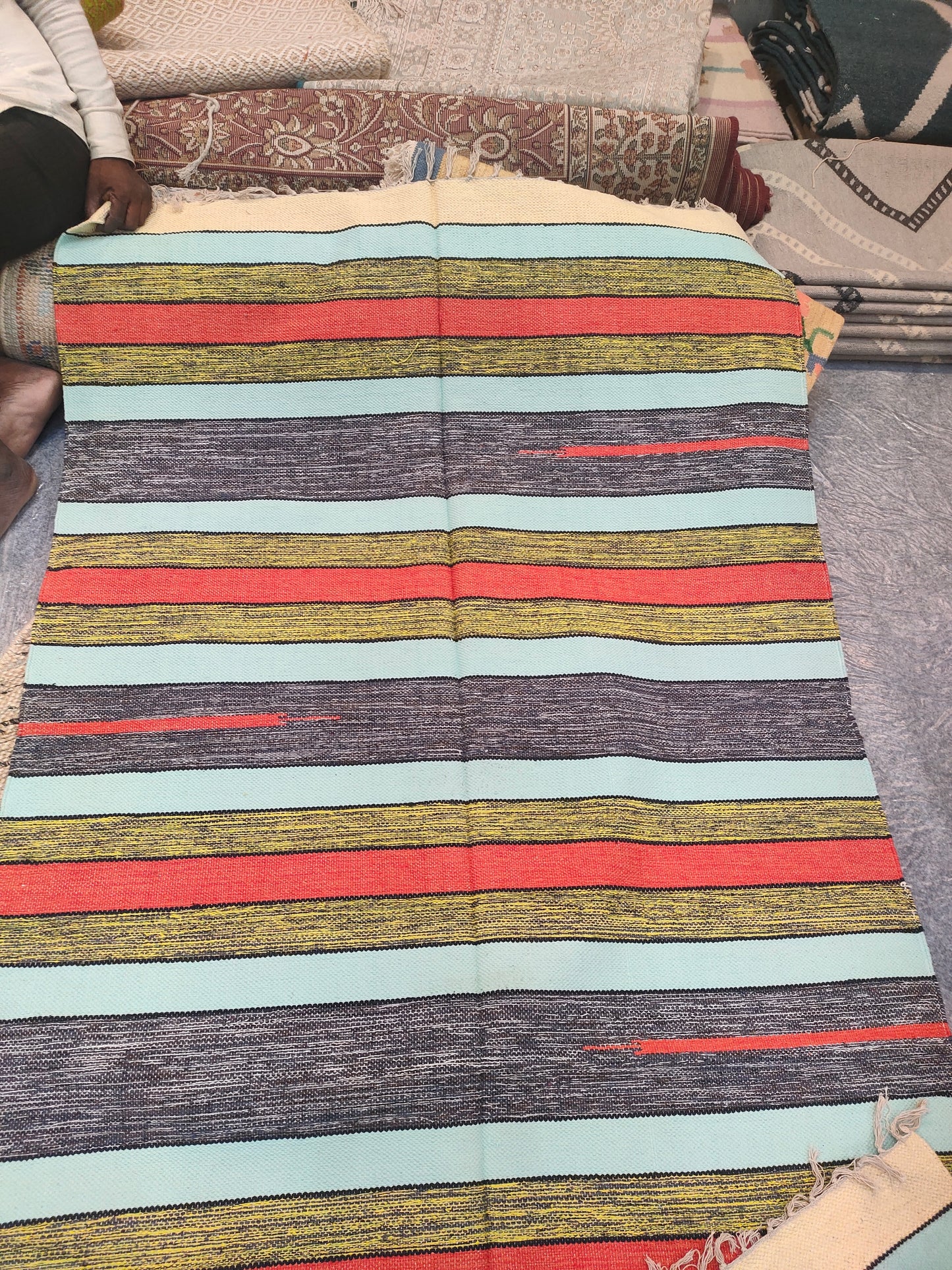 Multicolor Striped Handmade Mat