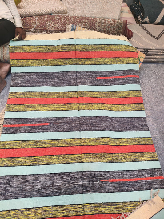 Multicolor Striped Handmade Mat