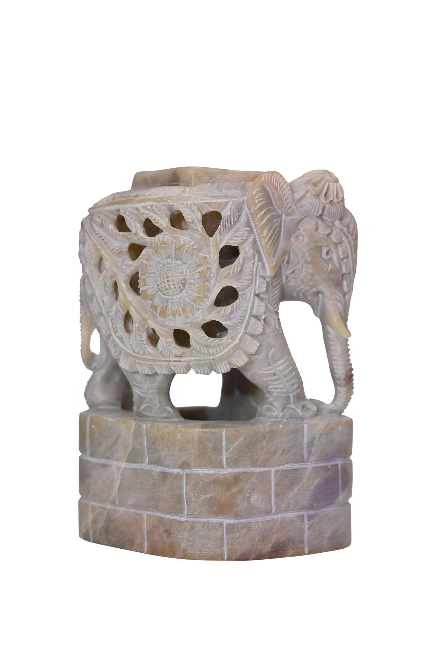 Elephant Candle Holder Handcrafted Stone Sculpture