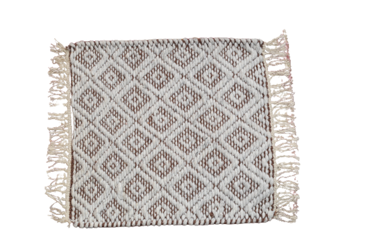 Hand-Knotted Wool Carpet – White with Subtle Design