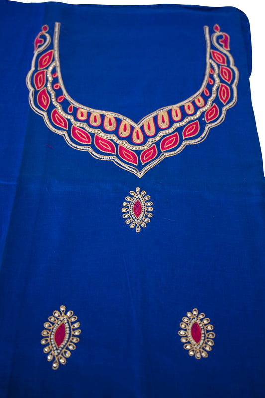Handmade Cotton Zardozi Unstitched Kurti