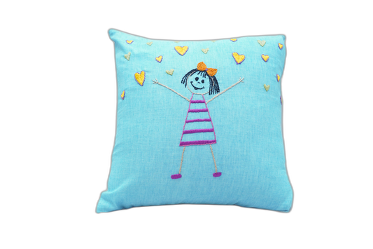 Hand Embroided Cartoon Cushion Cover