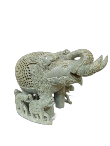 Stone Jali Work- Haathi maa aur bache