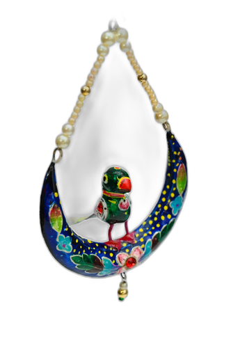 Gulabi Meenakari - Hanging Vibrant Parrot